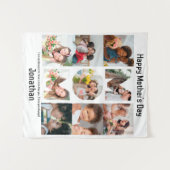 母カスタム母への贈り物の日9 Photo Collage タペストリー (正面(横))