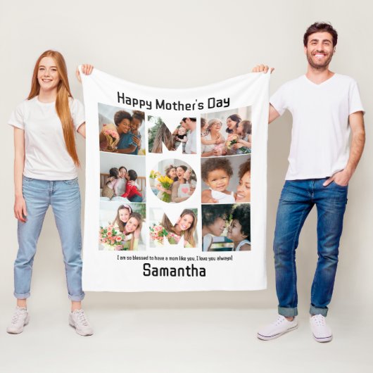 母カスタム母への贈り物の日9 Photo Collage フリースブランケット (インサイチュ)
