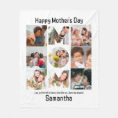 母カスタム母への贈り物の日9 Photo Collage フリースブランケット (正面)