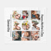 母カスタム母への贈り物の日9 Photo Collage フリースブランケット (正面(横))