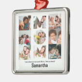 母カスタム母への贈り物の日9 Photo Collage メタルオーナメント (左)