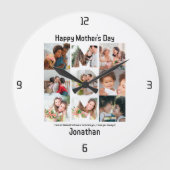 母カスタム母への贈り物の日9 Photo Collage ラージ壁時計 (正面)