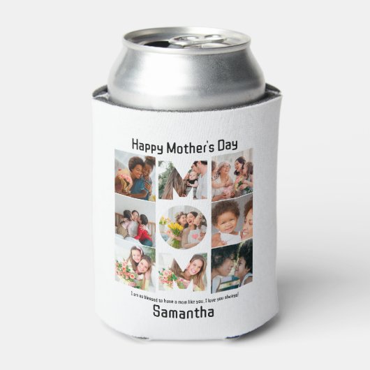 母カスタム母への贈り物の日9 Photo Collage 缶クーラー (缶正面)
