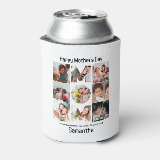 母カスタム母への贈り物の日9 Photo Collage 缶クーラー (缶裏面)