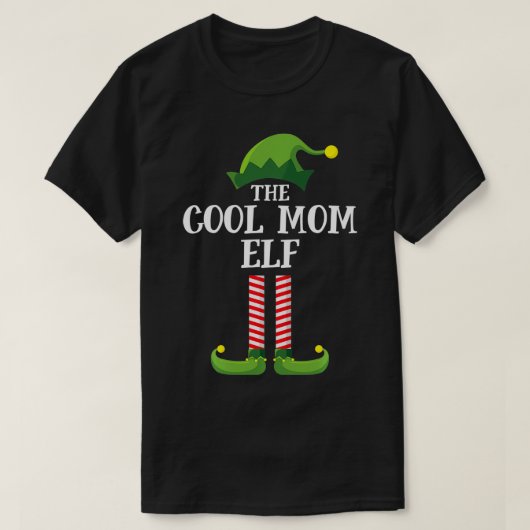 母カッコいい小妖精や小人マッチングファミリーグループクリスマスパーティー Tシャツ (デザイン正面)