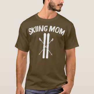 母カッコいい母スキースキーヤーのスノーボードウィンのためのスキー Tシャツ