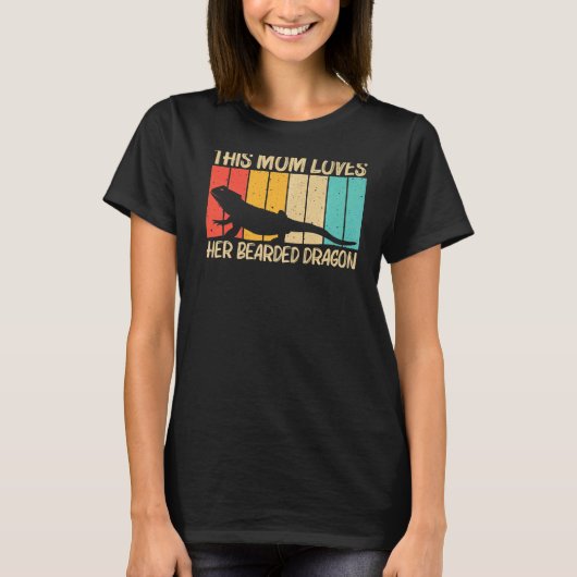 母カッコいい母爬虫性トカゲ用髭ドラゴン Tシャツ (正面)