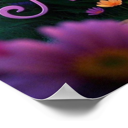 母カラフルの日の庭の花 ポスター (角)