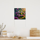 母カラフルの日の庭の花 ポスター (キッチン)