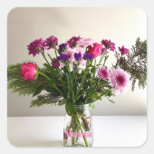 母カラフルの日ママブーケ+オプションカスタム スクエアシール (正面)