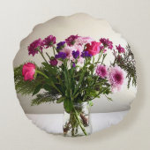 母カラフルの日ママブーケ+オプションカスタム ラウンドクッション (裏面)