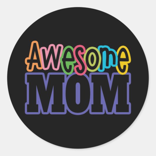 母カラフル素晴らし母の日 |ステッカー ラウンドシール (正面)