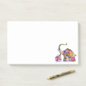 母カラフル象とベビー象 ポストイット (デスク)