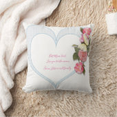 母ガーリーの日ピンクのフローラハート クッション (ブランケット)