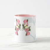 母ガーリーの日ピンクのフローラハート マグカップ (中央)