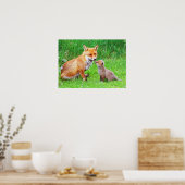 母キツネと子 ポスター (キッチン)