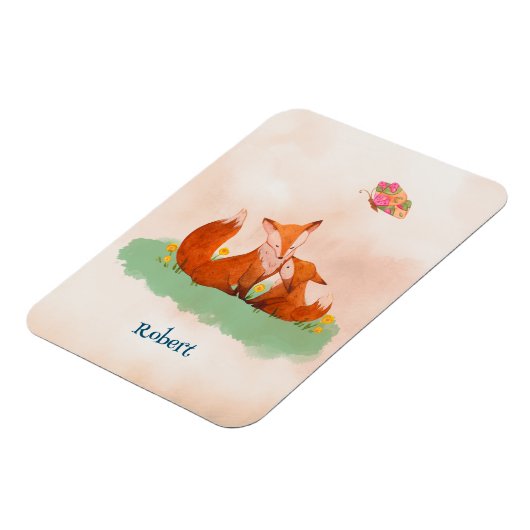 母キツネと母キツネの母親の愛 マグネット (左側)