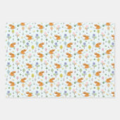 母キツネベビーキツネ森で眠る ラッピングペーパーシート (正面2)