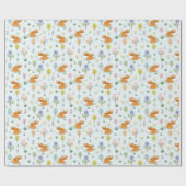 母キツネベビーキツネ森で眠る ラッピングペーパー (フラット)