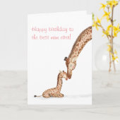 母キリンと母ふくらはぎの誕生日カード カード (黄色い花)