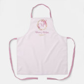 母ギフトほこりっぽいピンクのワイルドフラワーズモノグラムフローラ エプロン (正面)