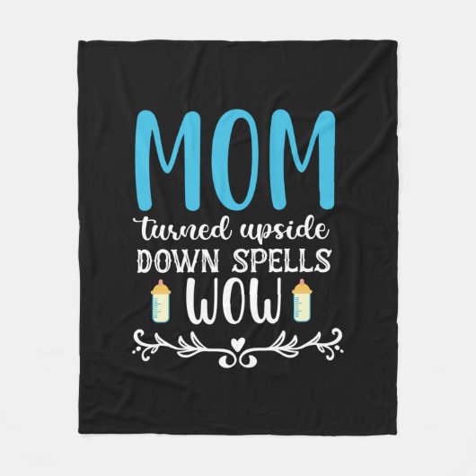 母ギフト母が逆さまにうわーっ フリースブランケット (正面)