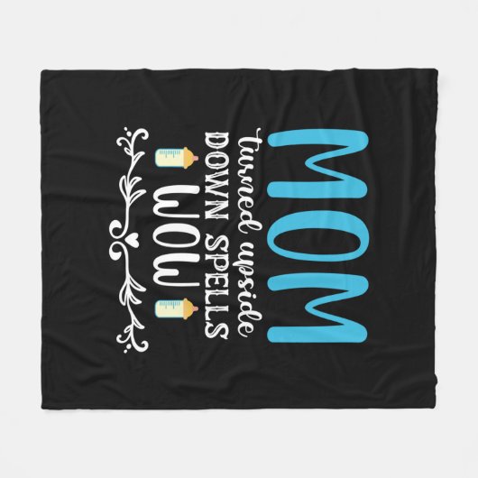 母ギフト母が逆さまにうわーっ フリースブランケット (正面(横))