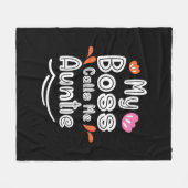 母ギフト私のボスは私を叔母と呼ぶ フリースブランケット (正面(横))