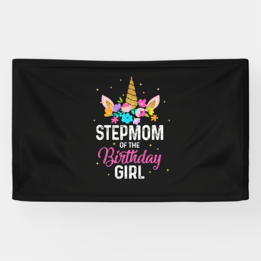 母ギフト | Stepmom Of The誕生日 横断幕 (横)
