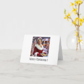 母クリスマスクッキーの挨拶 カード (黄色い花)