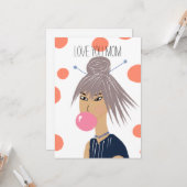 母クールおもしろい母の日バブルガム カード (正面/裏面インサイチュ)