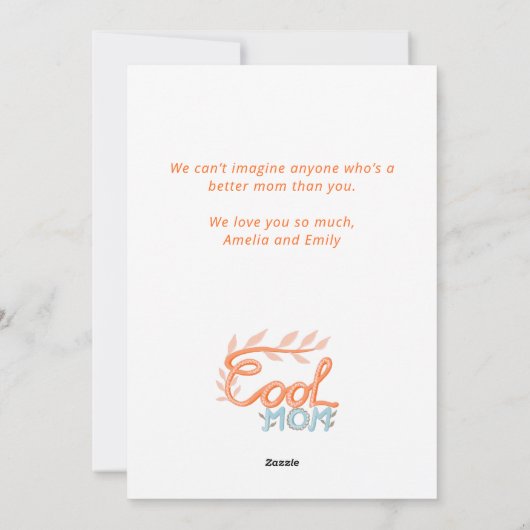 母クール手レタリング母の日の写真 シーズンカード (裏面)