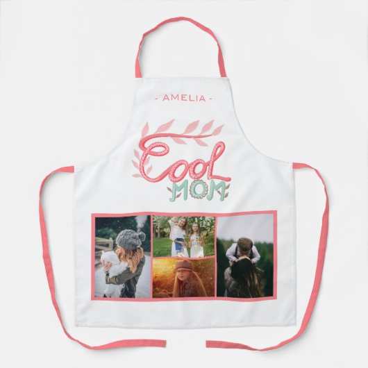 母クール手レタリング母の日4写真 エプロン (正面)