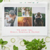 母クール手レタリング母の日4写真 キッチンタオル (折り畳み)