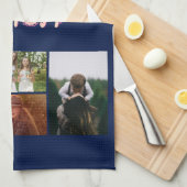 母クール手レタリング母の日4写真 キッチンタオル (四つ折り)