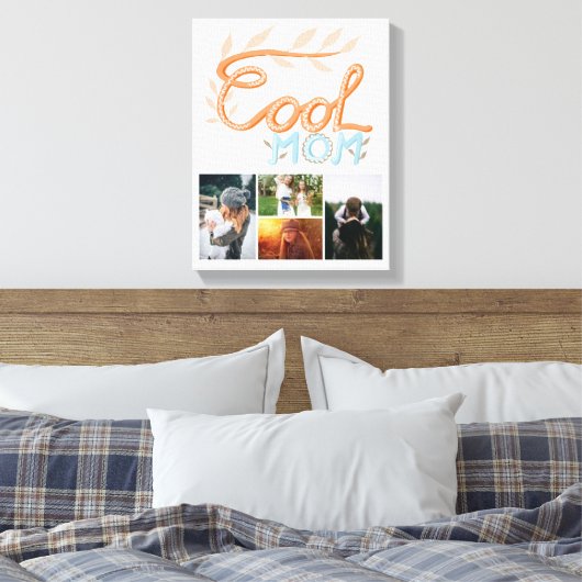 母クール手レタリング母の日4写真 キャンバスプリント (インサイチュ (寝室))