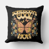 母クール蝶ワイルドフラワーヴィンテージレトロ クッション (正面)