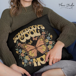 母クール蝶ワイルドフラワーヴィンテージレトロ クッション