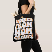 母グループから禁止おもしろい母の日Groovy トートバッグ (クローズアップ)