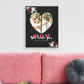 母シンプルの日に贈る黒いハート形のプレゼント キャンバスプリント (インサイチュ (リビング))
