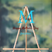 母シンプルミニマル日ブルー・モノグラム・ピンク・ナム アクリルサイン (ニュートラル)