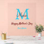 母シンプルミニマル日ブルー・モノグラム・ピンク・ナム アクリルサイン (ウェディング)