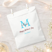 母シンプルミニマル日ブルー・モノグラム・ピンク・ナム フェイバーバッグ (クリップ留めされた状態)