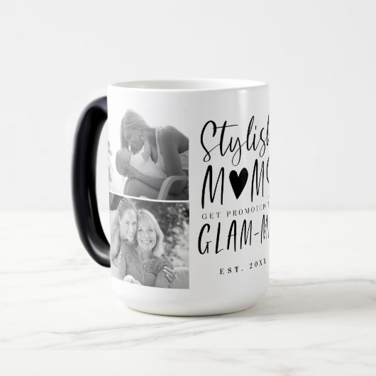 母スタイリッシュはGlam-maフォトコラージュに昇進 モーフィングマグカップ (正面左)