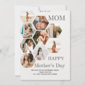 母スタイリッシュ写真コラージュエレガント シーズンカード (正面)