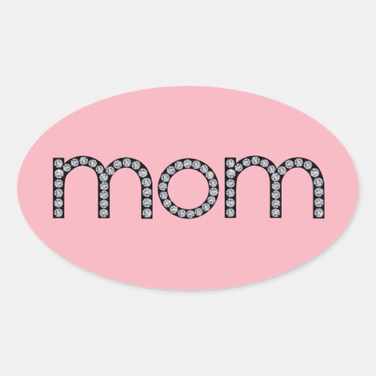 母ステッきらきら光るカー 楕円形シール (正面)