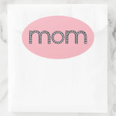 母ステッきらきら光るカー 楕円形シール (バッグ)