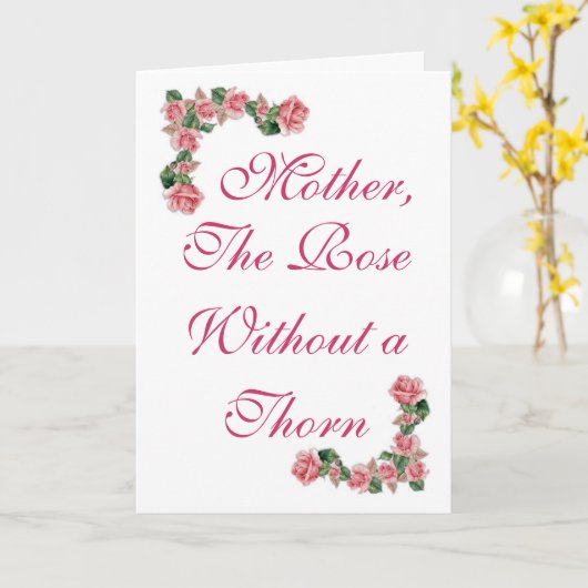 母トゲのないバラ カード (黄色い花)