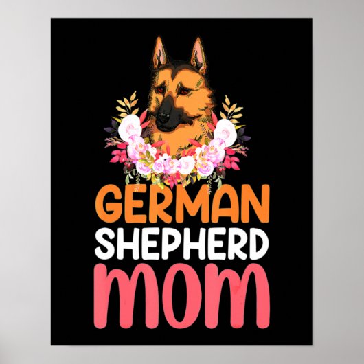 母ドイツのシェパードシェパード犬 ポスター (正面)