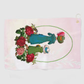 母ドーターデュオレッドローゼスフローラ母の日 ゴルフタオル (横)